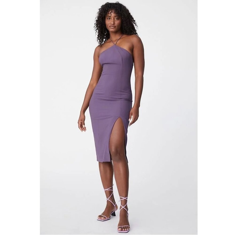 NWT Hutch | Anthropologie Purple Halter Midi Dress w/ Slit | Size XS